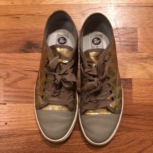 LANVIN GOLD SNEAKERS sz 38